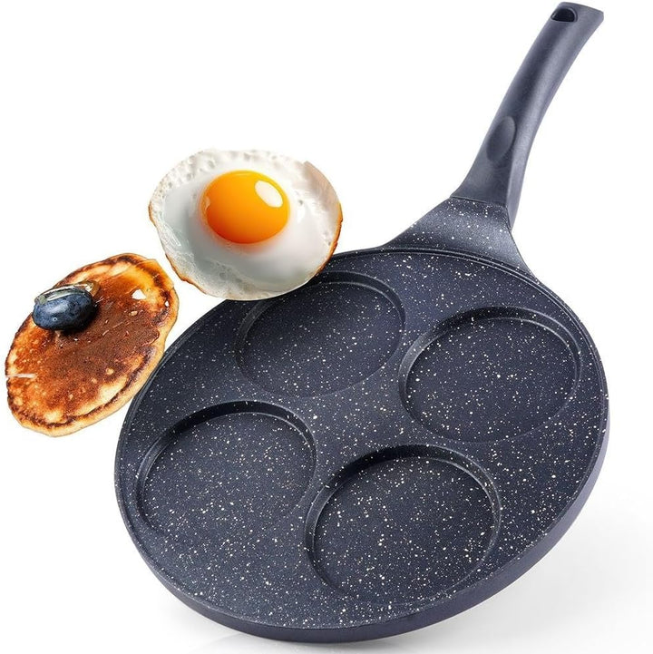Orion Group Augenpfanne Ø 27 cm | Spiegelei-Pfanne für 4 Eier | Crepepfanne für Gas | fur Induktion,