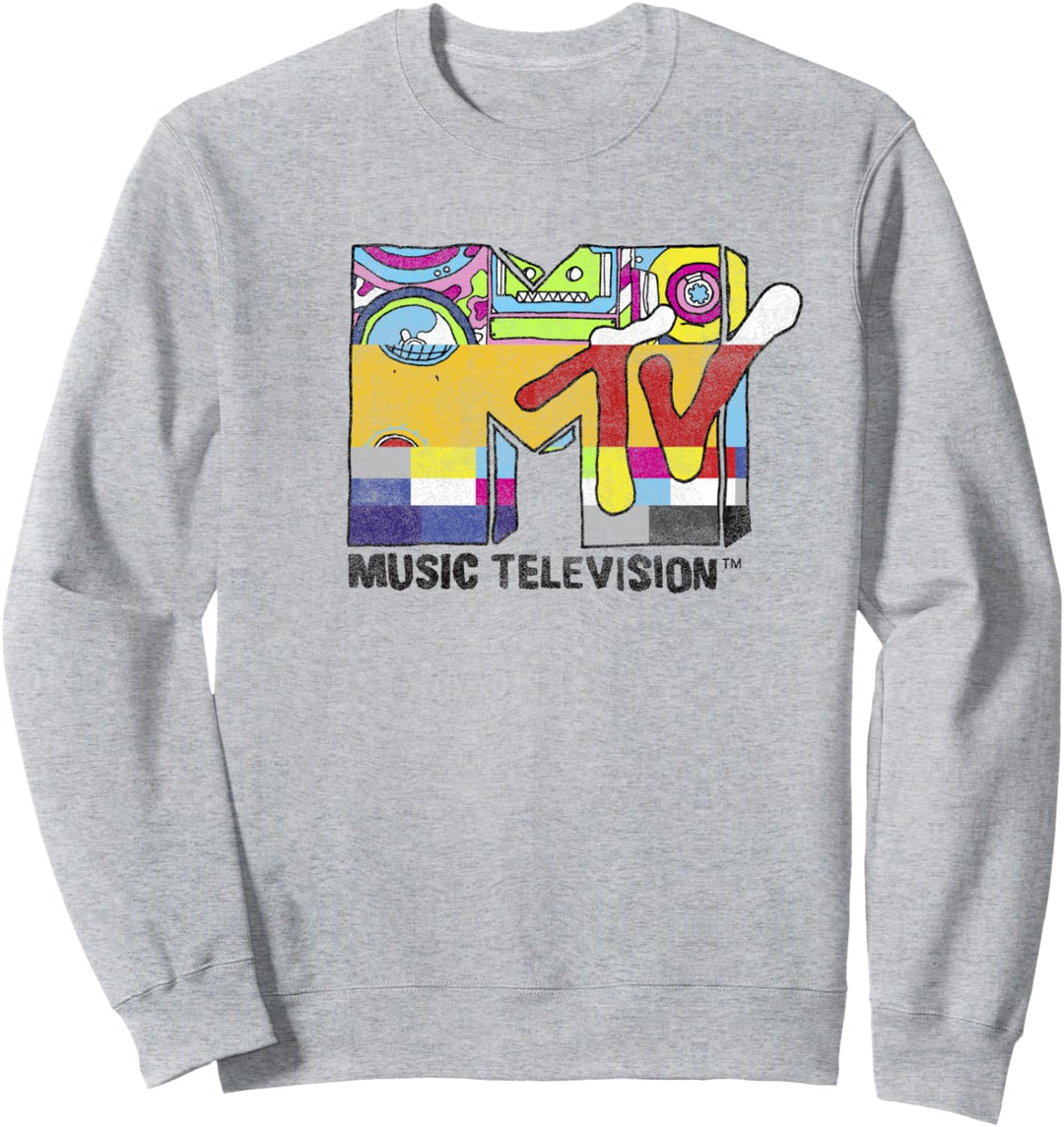 MTV Music Television Split Glitch Logo Sweatshirt