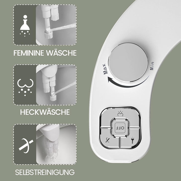 WRISIN Bidet WC Bidet Japanisches Bidet-Sprühgerät Bidet, WC-Sitz, mit einziehbaren Doppeldüsen, sel