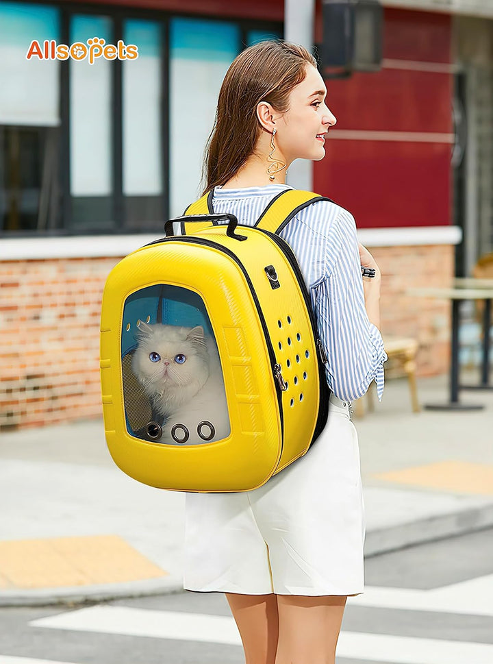 ALLSOPETS Katzenträger-Rucksack Bubble Hunderucksackträger Faltbares Haustier Rucksack für Katzen We