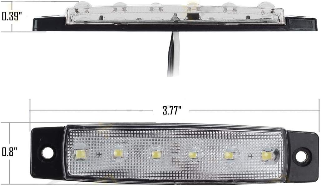 KYYET DC 24 V LED-Seitenmarkierungsleuchten, 6 LEDs, 2835 SMD-Abstand, für LKW, Anhänger, Wohnmobil,