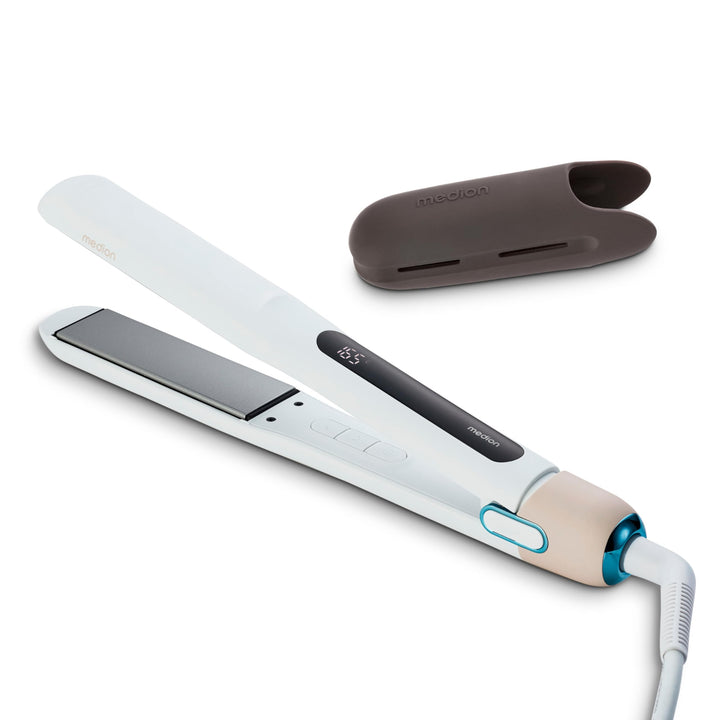 MEDION Glätteisen HS1 (Display, 5 regelbare Hitzestufen, 165° bis 210°, breite flexible Keramik - Tu