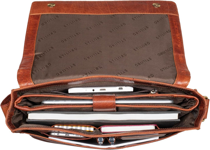 STILORD 'Davis' Messenger Bag Leder 13 Zoll Laptop Tasche Vintage Umhängetasche Schultertasche für U