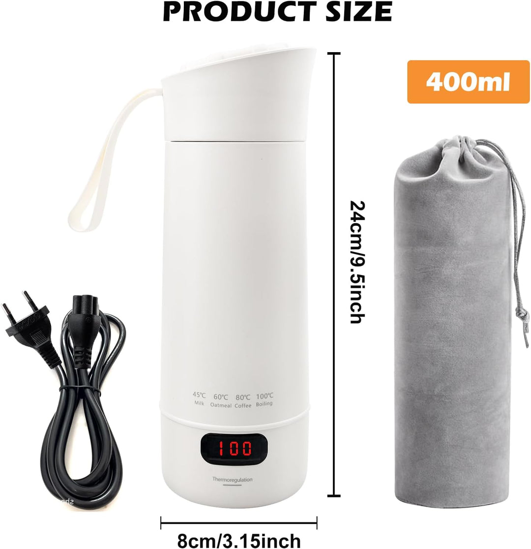 Reise Wasserkocher Klein, Reisewasserkocher Klein, Auto Wasserkocher, 400ml Mini Tragbarer Elektrisc