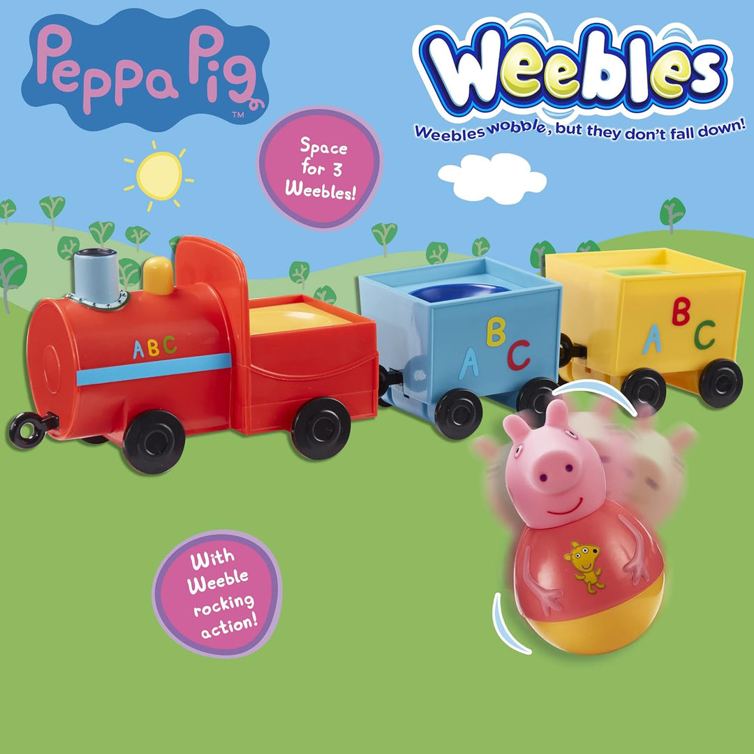 Peppa Pig Weebles Pull Along Wobbily Train, First Toy, Preschool Toy, Imaginative Play, Gift for 18