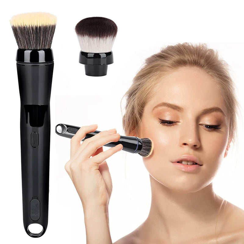 Elektrisches Make-up-Pinsel-Set, Kabuki Foundation-Pinsel mit Flacher Oberseite, Automatisch Rotiere