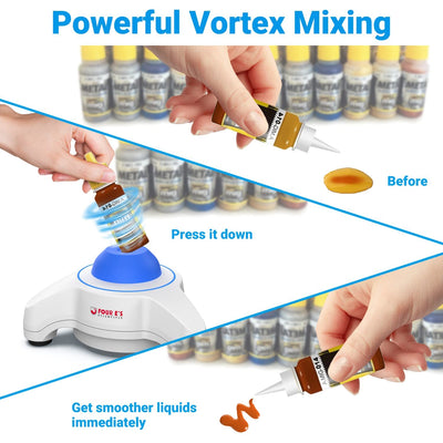 FOUR E'S SCIENTIFIC Vortex Mixer Farbschüttler 5600UpM mit 100-pcs Stahlkugel Schnelles Mischen Touc