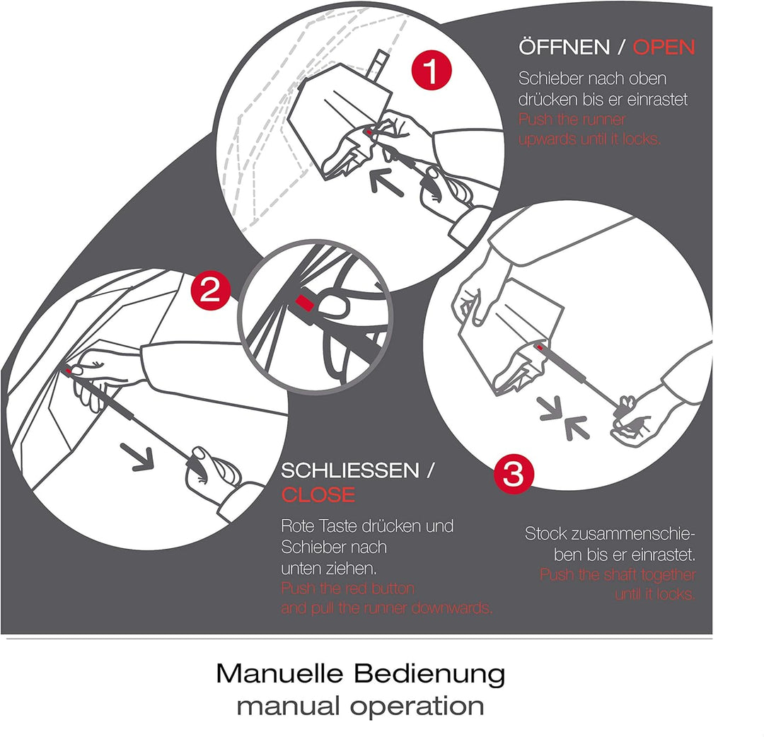 Knirps Taschenschirm T.010 Manual Dot Art – Sehr leicht – Klein und kompakt – Sturmfest – Windproof