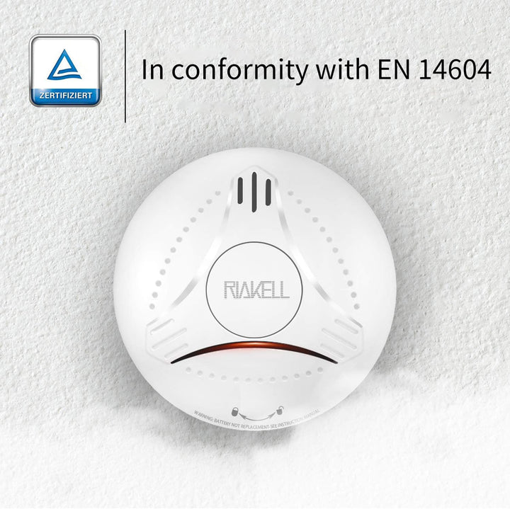 RIAKELL Rauchmelder 1er Set, Feuermelder 10 Jahre Batterie, 85 dB Horbarer Alarm, 14604 geprufter, F