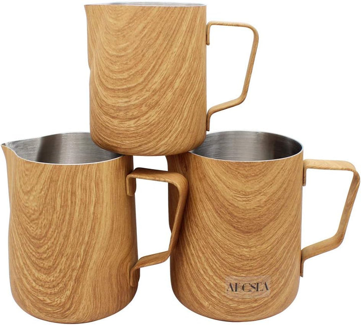 Abcsea 1 Stück Milchschaumkrug, Pitcher Krug Edelstahl, Schaumbecher für Kaffee und Latte Art, Schäu