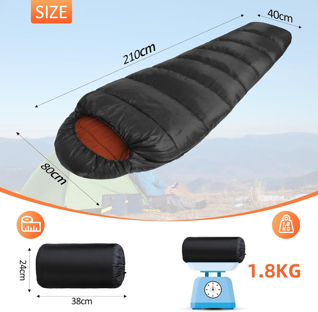 Forceatt Schlafsack, 5℃~25℃ 3-4 Jahreszeiten Outdoor Sommerschlafsack, Ultraleicht Kleines Packmass