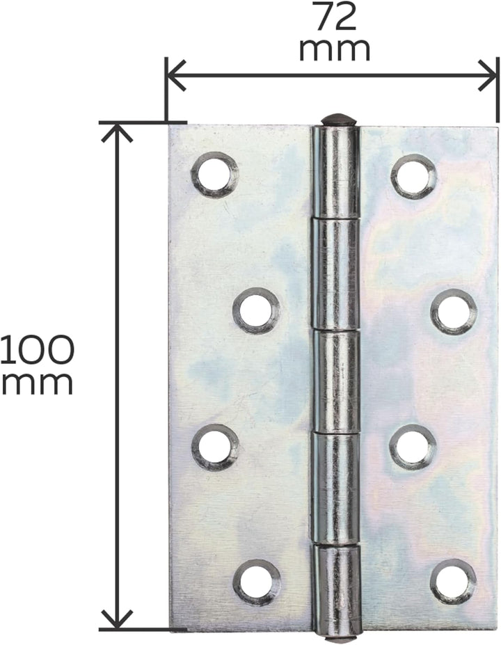 Alberts 850227 Scharnier | halbbreit | galvanisch gelb verzinkt | 101 x 65 mm | 20er Set, 101 x 65 m