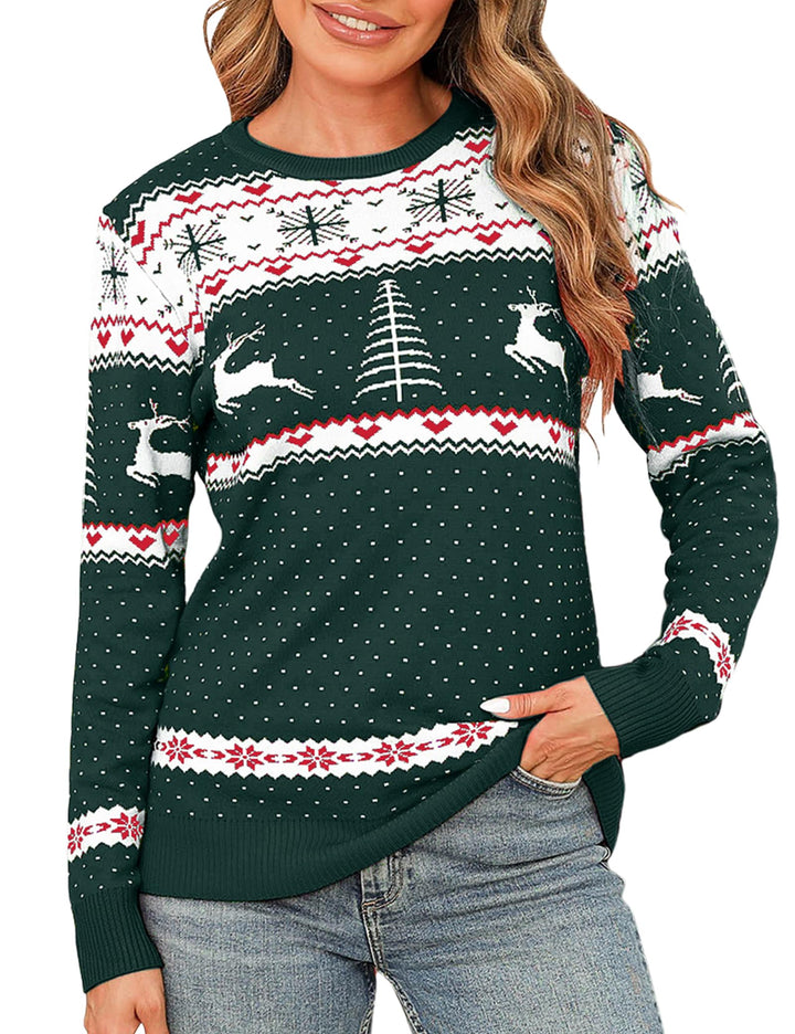 Totatuit Weihnachtspullover Damen Hässliche Christmas Sweater Feinstrick Strickpullover Xmas Sweater