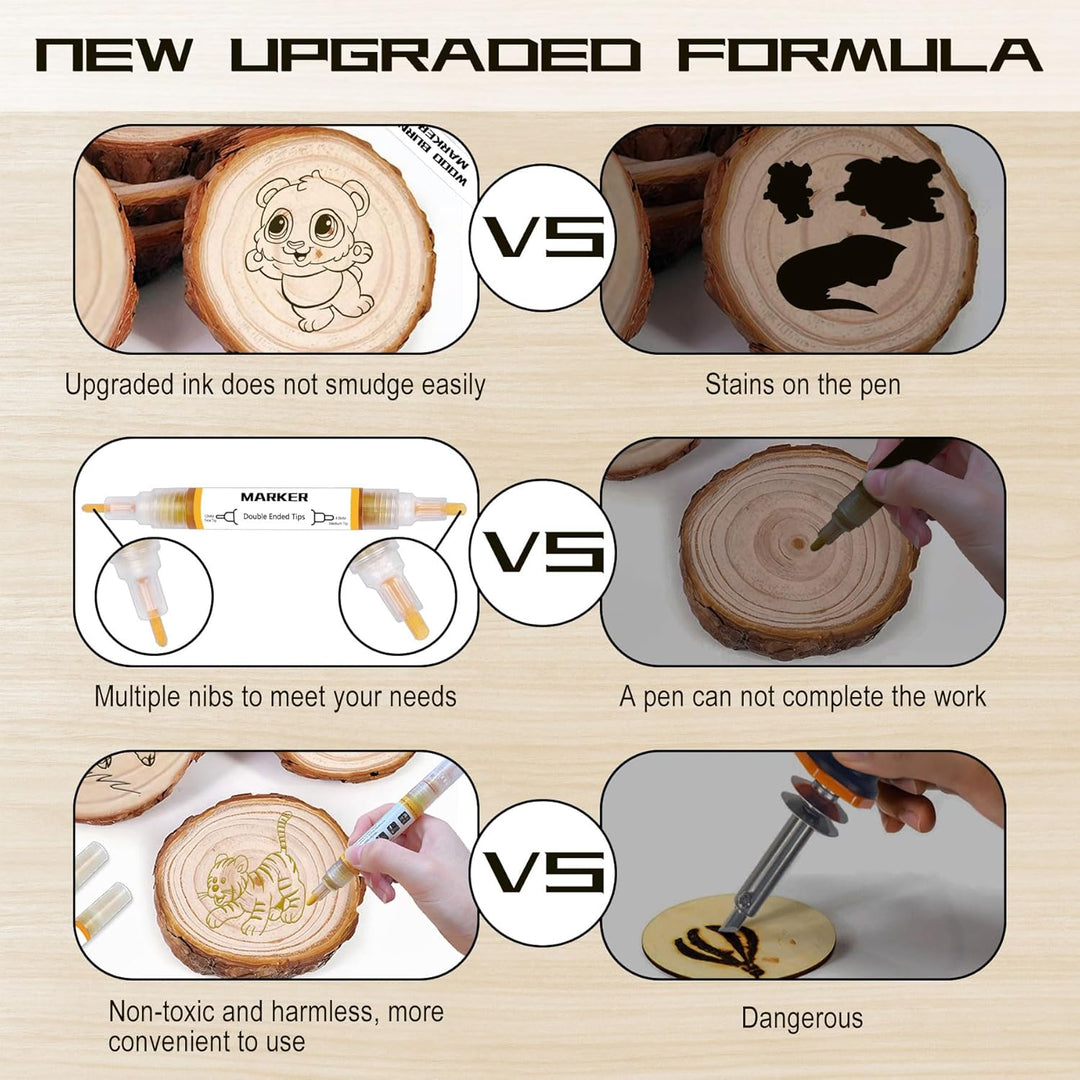kintsukuroi Holzmarker, 4 Stück Verbrennungsstift für Holzverbrennung, doppelseitiger Kunst-Holzbren
