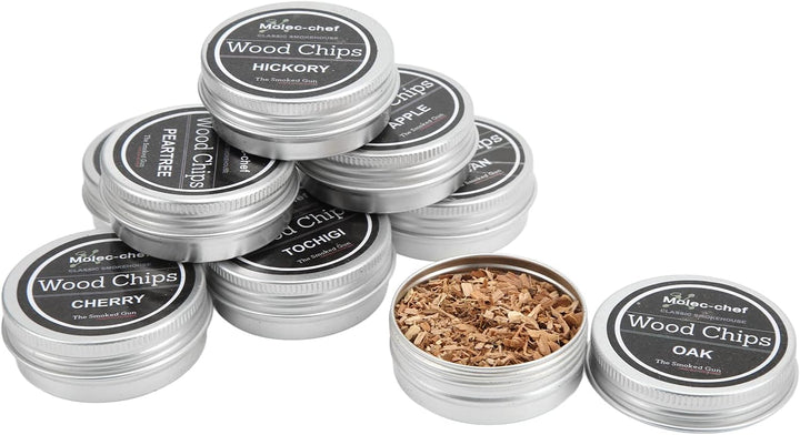8 STÜCKE Räucherholz-Chips, Whisky-Holz-Chips-Cocktail-Raucher-Kit für Anfänger, Professionelle Bark