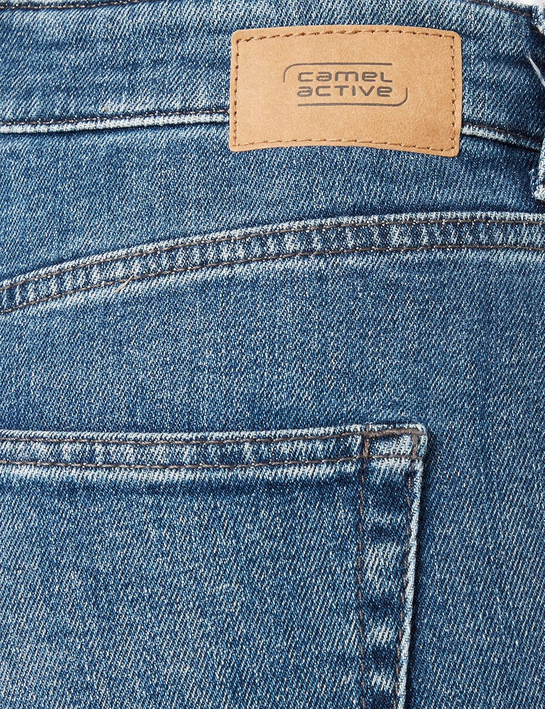 camel active Damen Jeans Straight Fit 26W / 30L Blau, 26W / 30L Blau