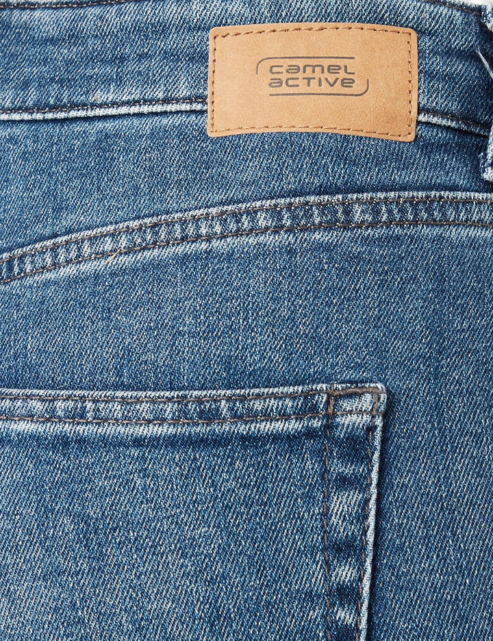 camel active Damen Jeans Straight Fit 26W / 30L Blau, 26W / 30L Blau