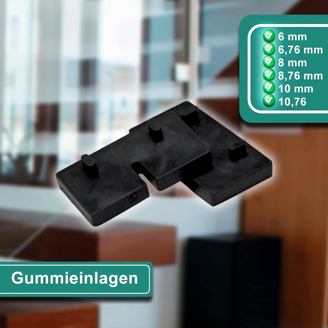 PRIOstahl Glashalter 4 Stück Glasklemmen Set Edelstahl Abstandhalter Klemmhalter V2A 45 X 45 x 26 mm