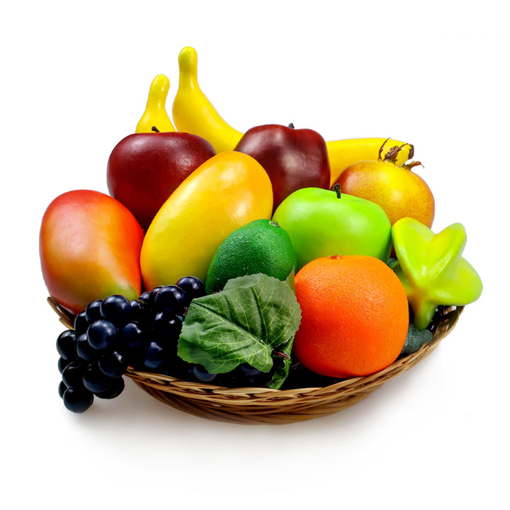 12 Stück künstliche Früchte, künstliche Obstdekoration, realistische Kunstobst, Lebensmittelauslage,