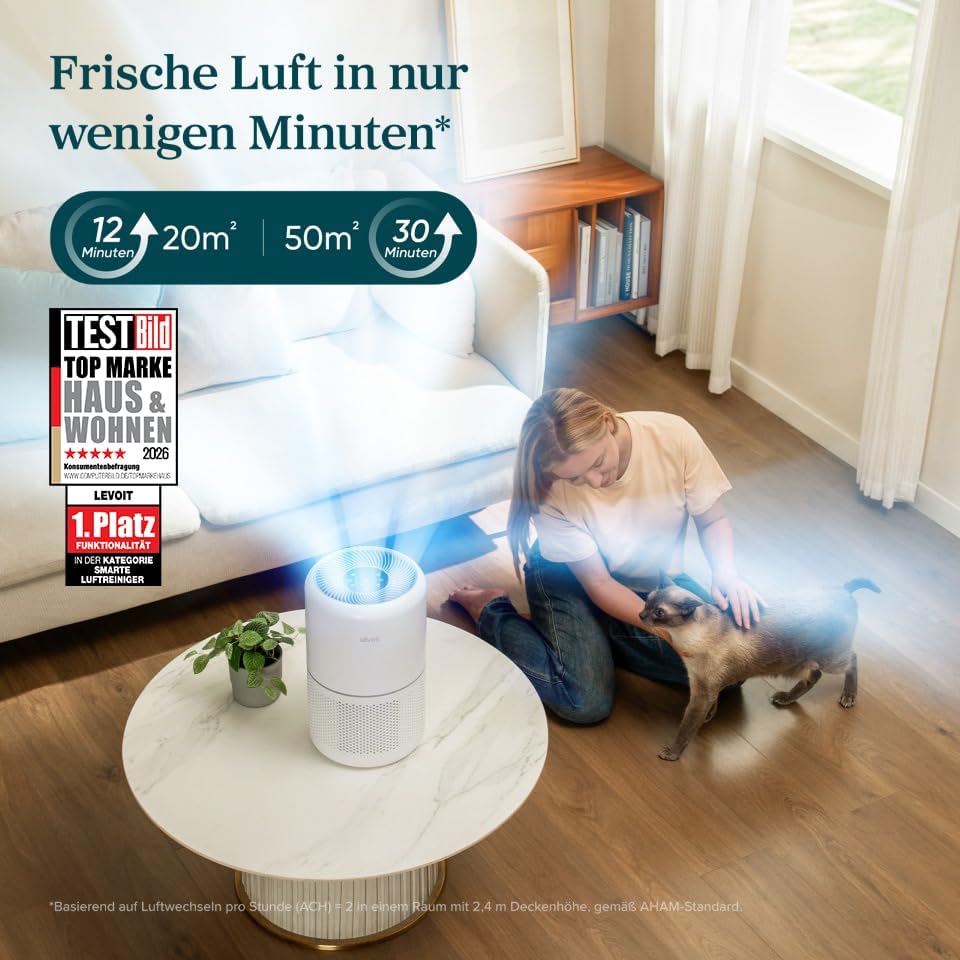 LEVOIT Luftreiniger Allergiker mit H13 HEPA Luftfilter gegen 99,97% von Schimmel Staub Pollen, Luftq