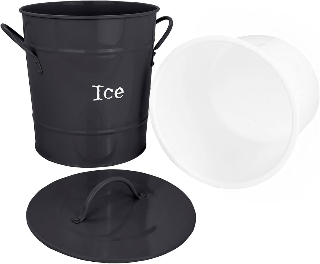 Harbour Housewares Vintage Metal Ice Eimer Mit Schaufel - Schwarz