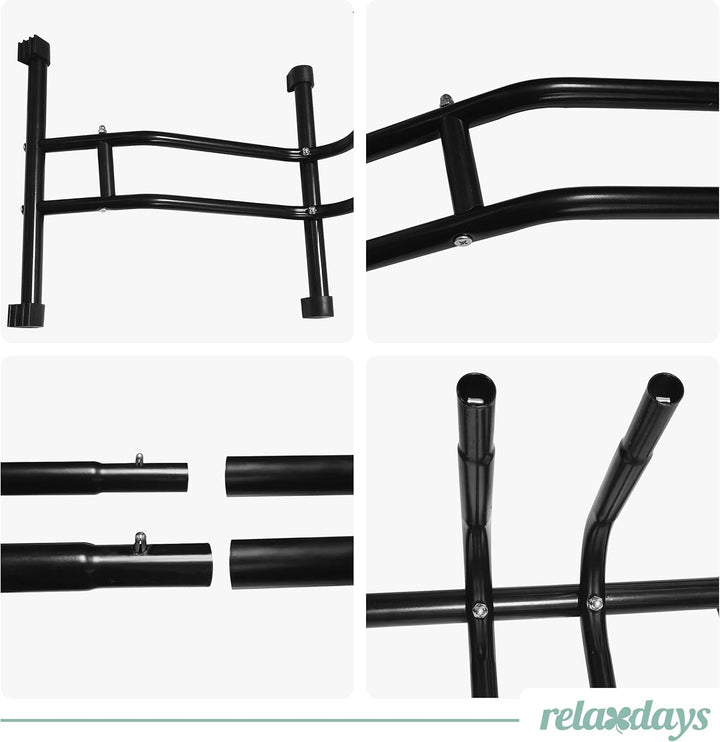 Relaxdays Fahrradständer Boden, Reifenbreite bis 2,5", Fahrrad Ausstellungsständer, Vorder- &amp; Hinter