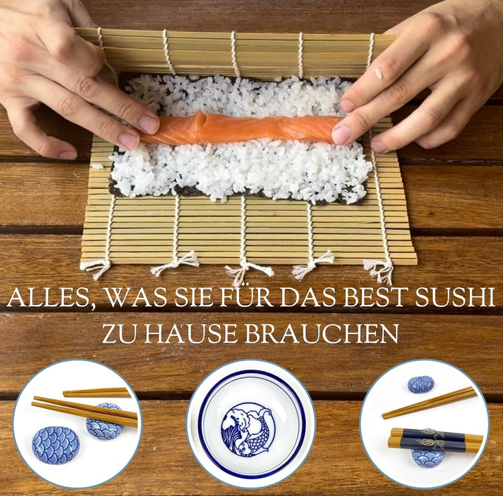 UMAI Sushi-Set, Sushi-Set für zu Hause, ideal für Anfänger, Sushi-Set, 2 Sushi-Matten + Palette + 2