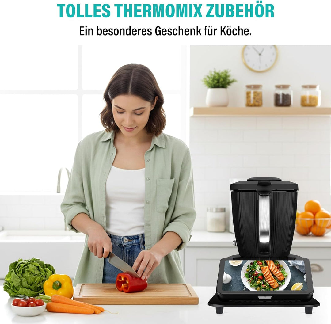 Acryl Gleitbrett für Thermomix TM7 – Mit 360° Rollen + Rutschfest Gummifüsse des Schnelles Bewegen/S