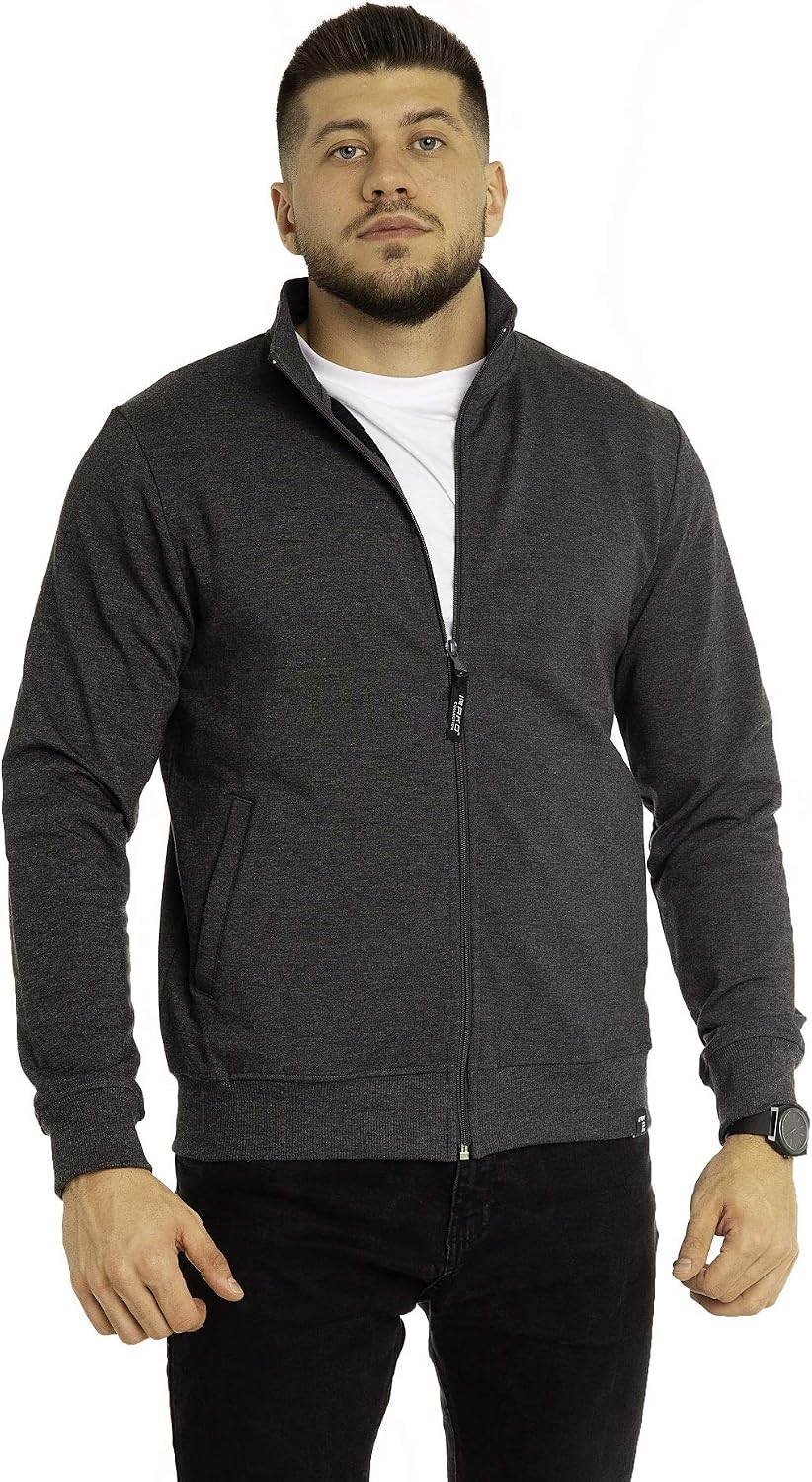 Imako® Herren Herren Premium Sweatjacke Sweatshirt-Jacke Sweatshirt mit Reissverschluss M Anthrazit,
