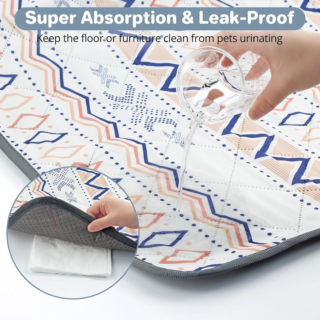 Waschbar Welpen unterlagen, 2Pack 70x100cm Schnell Absorbierend Pipimatten für Hunde, wasserdichte H