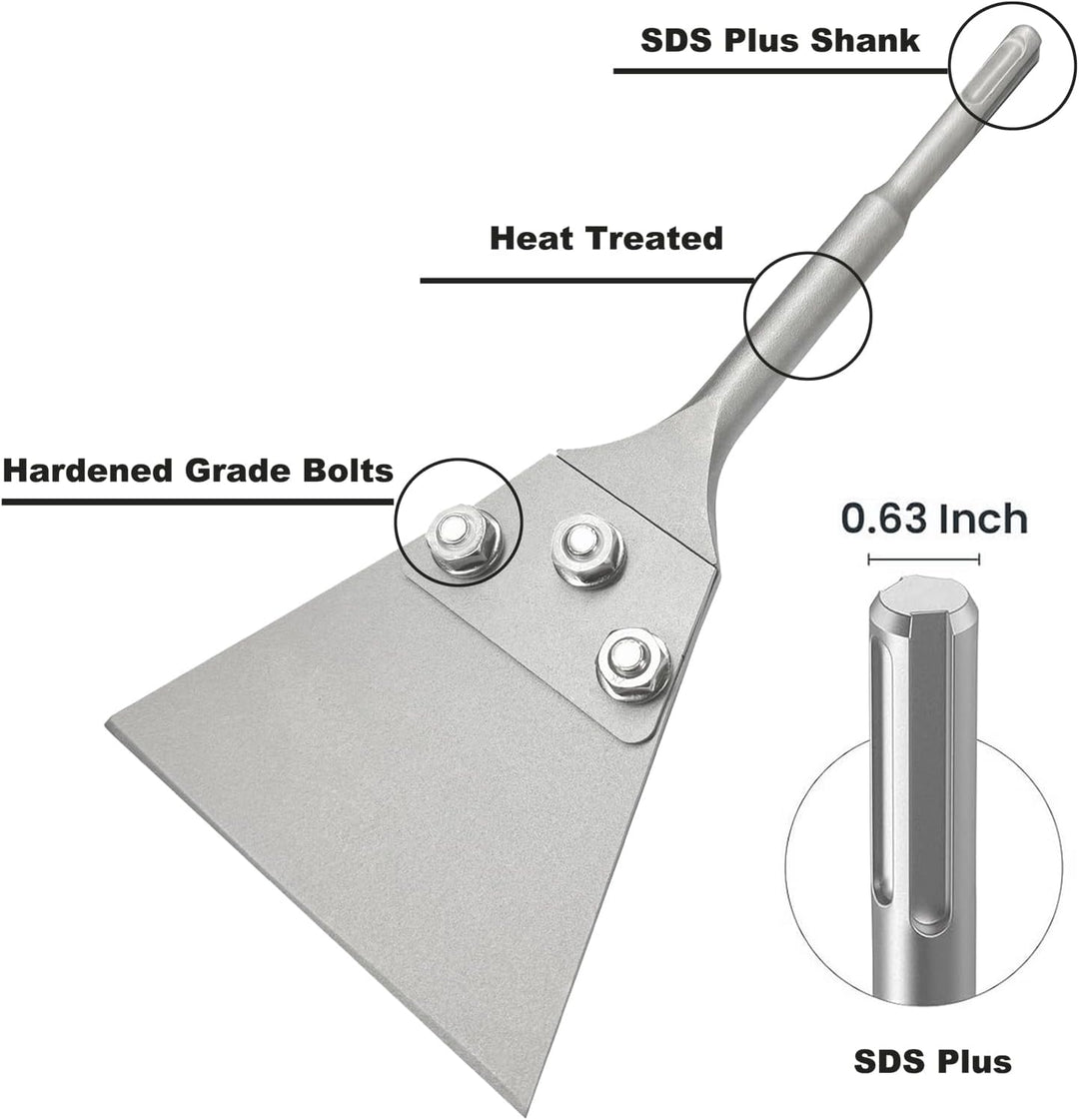 Greywolf SDS Plus Bodenschaber-Set, 12,7 x 27,9 cm, Fliesenentfernungswerkzeug für SDS Plus Meissel