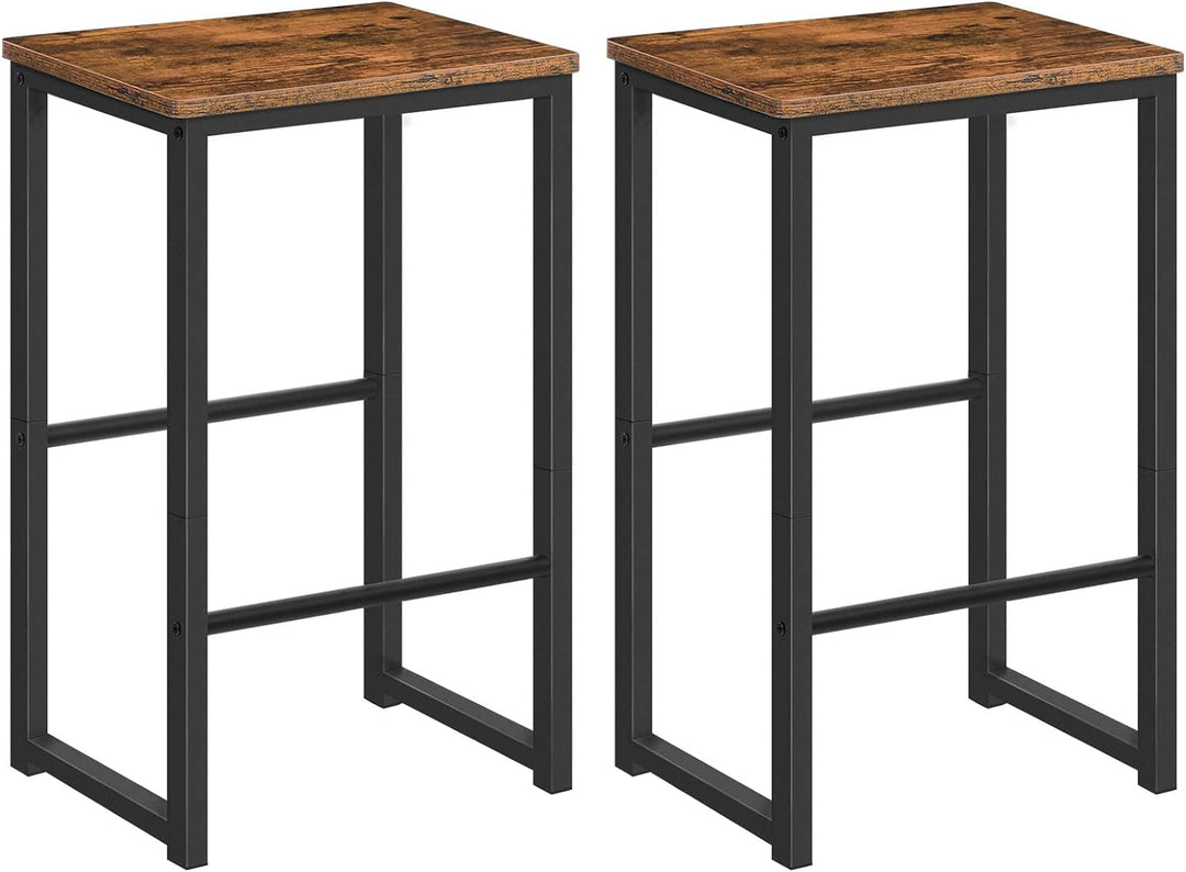 HOOBRO Barhocker, 2er-Set Barstühle, Barhocker mit unterschiedlich hohen Steigbügeln, Metallgestell,