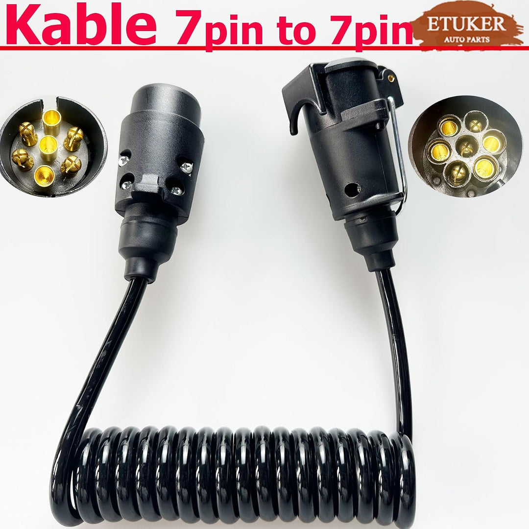 12V Max.2M 7 auf 7 Anhänger Verlängerungskabel 7 Polig Adapter Spiralkabel 2M Adapter Spiralkabel 7