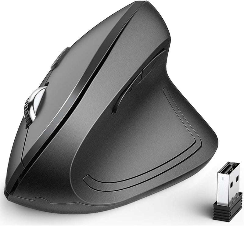 iClever Ergonomische Maus Kabellos, 2.4G Wireless Vertikale Maus Ergonomisch mit 6 Tasten,1000/1600/