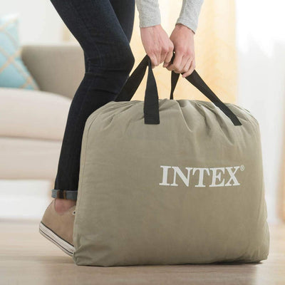 Intex 67768 Eineinhalb Komfort Plüschmatratze, 137 x 191 x 33 cm, grau, mit eingebauter