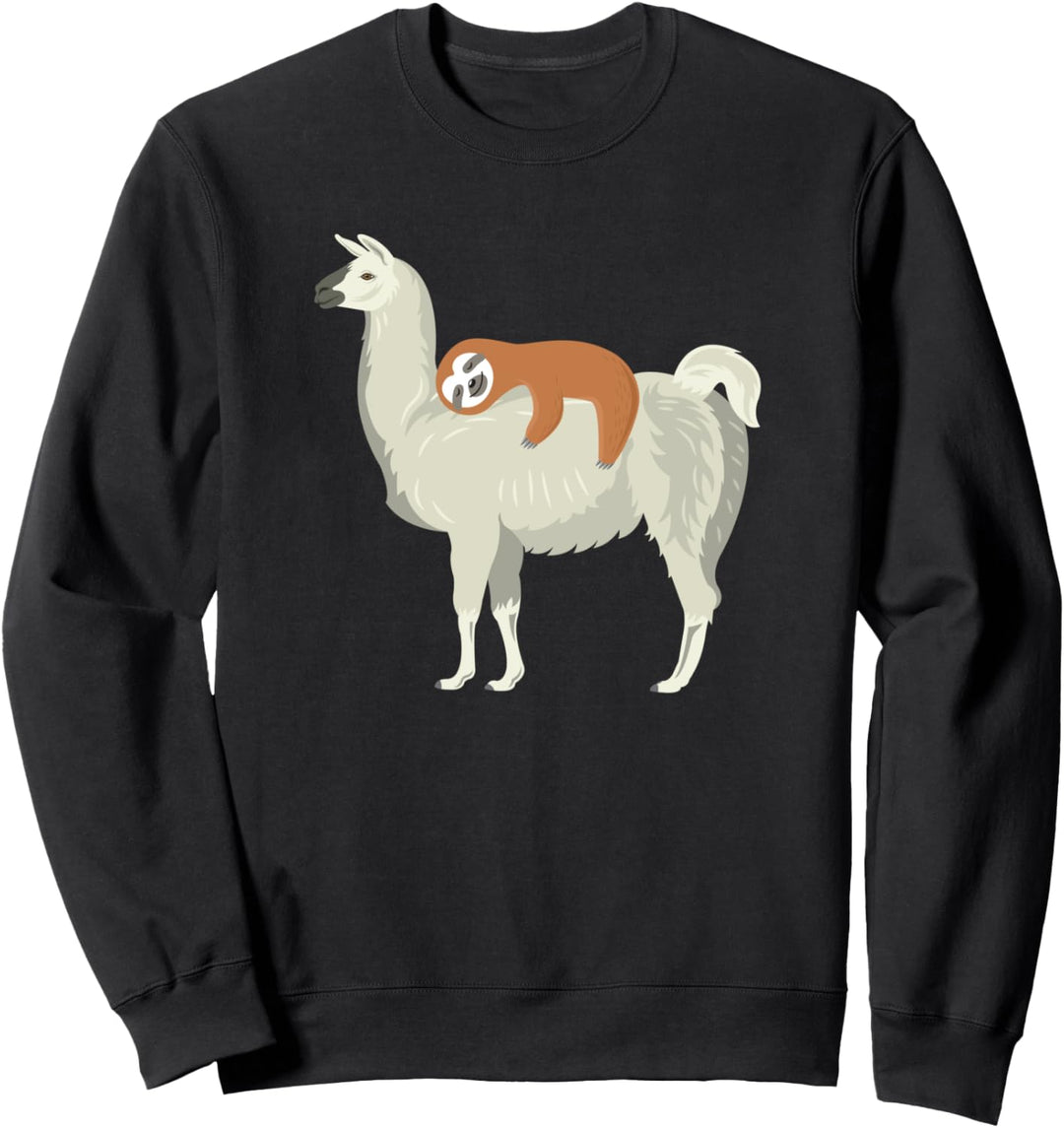 Cute & Funny Sloth Sleeping on Llama Sweatshirt