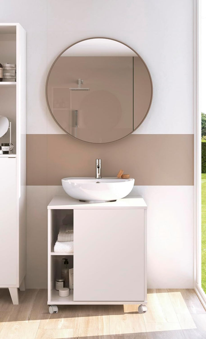 MUEBLES PITARCH Pitarch Möbel, Holzwerkstoff, weiss Hochglanz, 64 x 59 x 45 cm