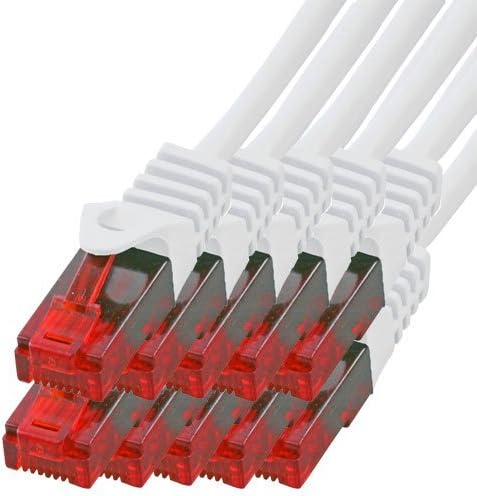 BIGtec - 10 Stück - 20m Gigabit Netzwerkkabel Patchkabel Ethernet LAN DSL Patch Kabel weiss (2x RJ-4