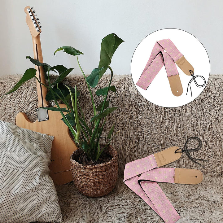 HEALLILY Breite Gitarre Strap Schulter Gurt Herz Muster Nylon Uke Strap Musical Instrument Schulter