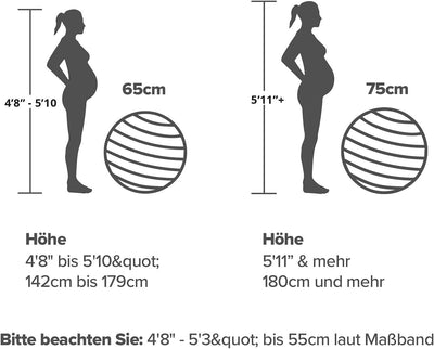 BABYGO Gymnastikball Schwangerschaft Sitzball Büro Schwanger Yoga Pezziball | inklusive Schwangersch