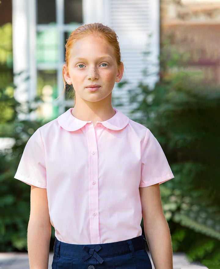 French Toast Mädchen Short Sleeve Peter Pan Collar Blouse (Standard & Plus) Bluse 3 Jahre Rosa, 3 Ja