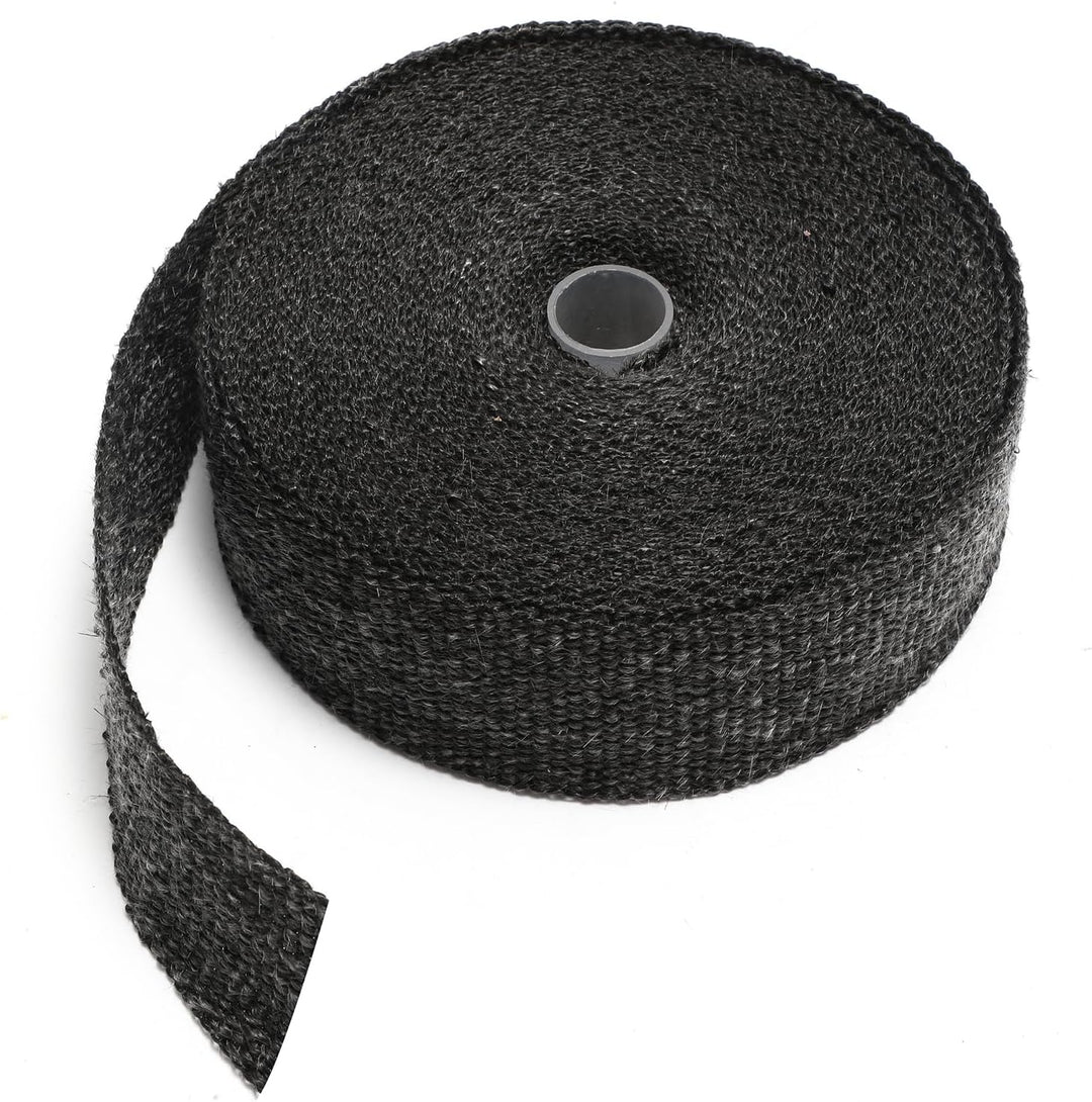 Fiqops 15M x 5CM Hitzeschutzband Auspuff Dichtband mit 10Pcs Edelstahl Kabelbinder Auspuffband Hitze