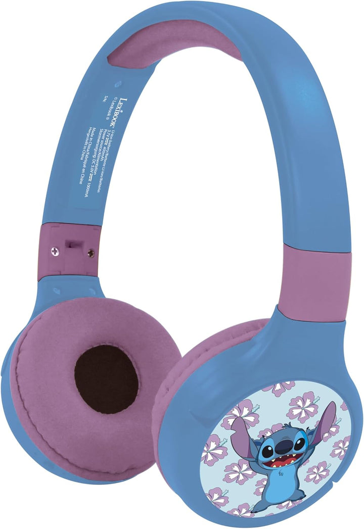 Lexibook - Disney Stitch - 2-in-1 Bluetooth- und kabelgebundene Kopfhörer mit Mikrofon und Steuerung