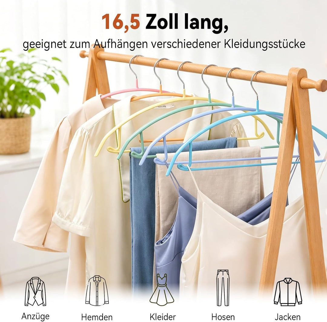 MOPUP Kleiderbügel, 14er-Pack, Pulloverbügel ohne Schulterwulst, 42 cm breite, robuste Kleiderbügel