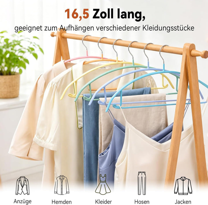 MOPUP Kleiderbügel, 14er-Pack, Pulloverbügel ohne Schulterwulst, 42 cm breite, robuste Kleiderbügel