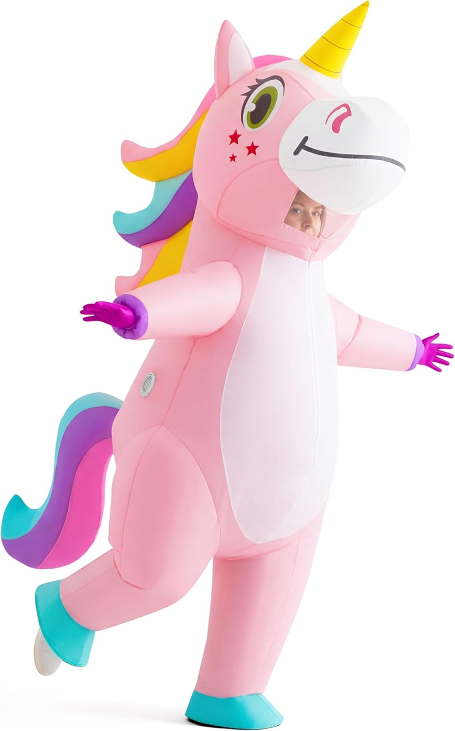 Spooktacular Creations Aufblasbares Einhorn Kostüm Ganzkörper, Einhorn Air Blow-up Kostüm für Hallow