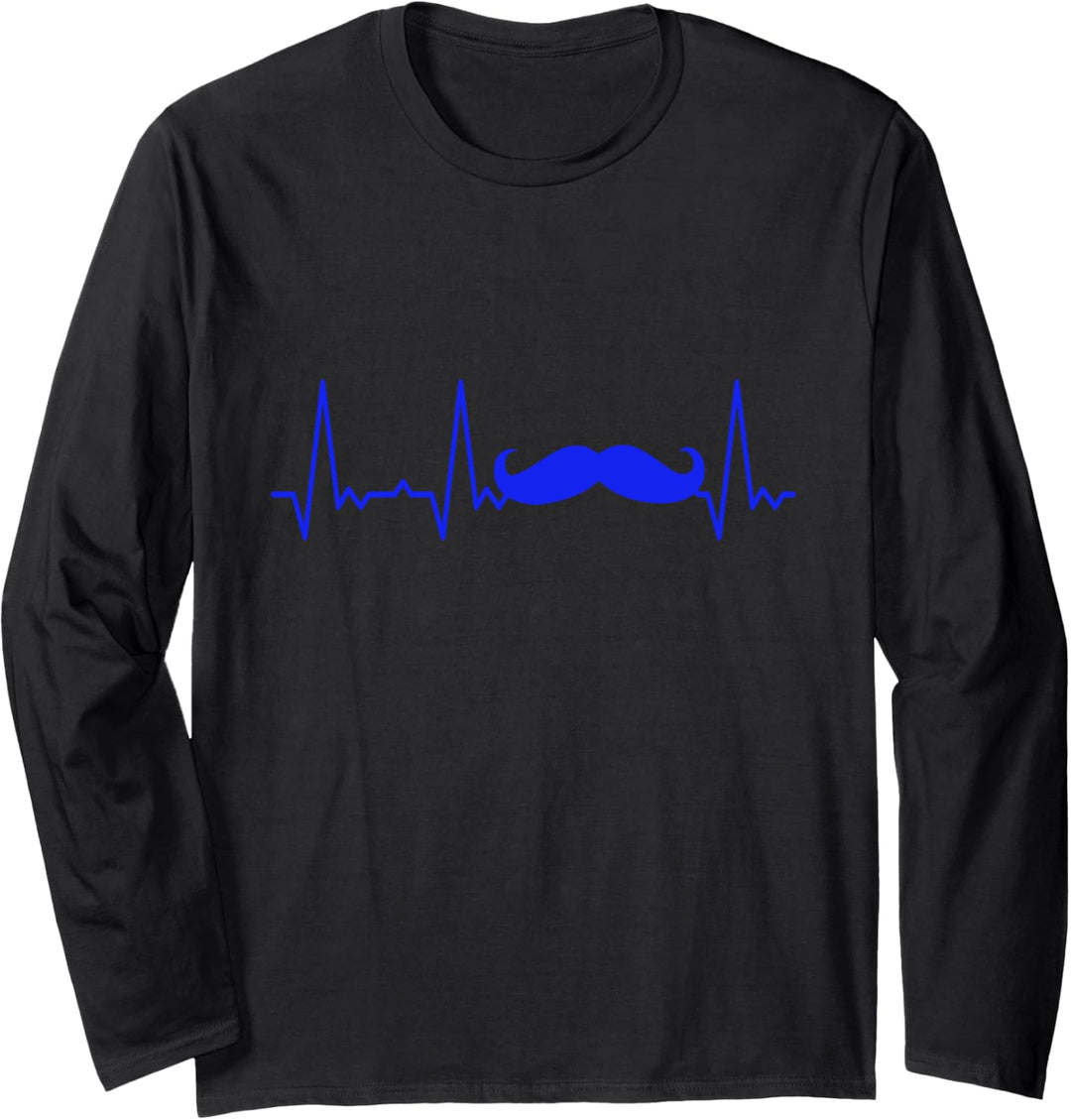 Herzschlag Schnurrbart Langarmshirt
