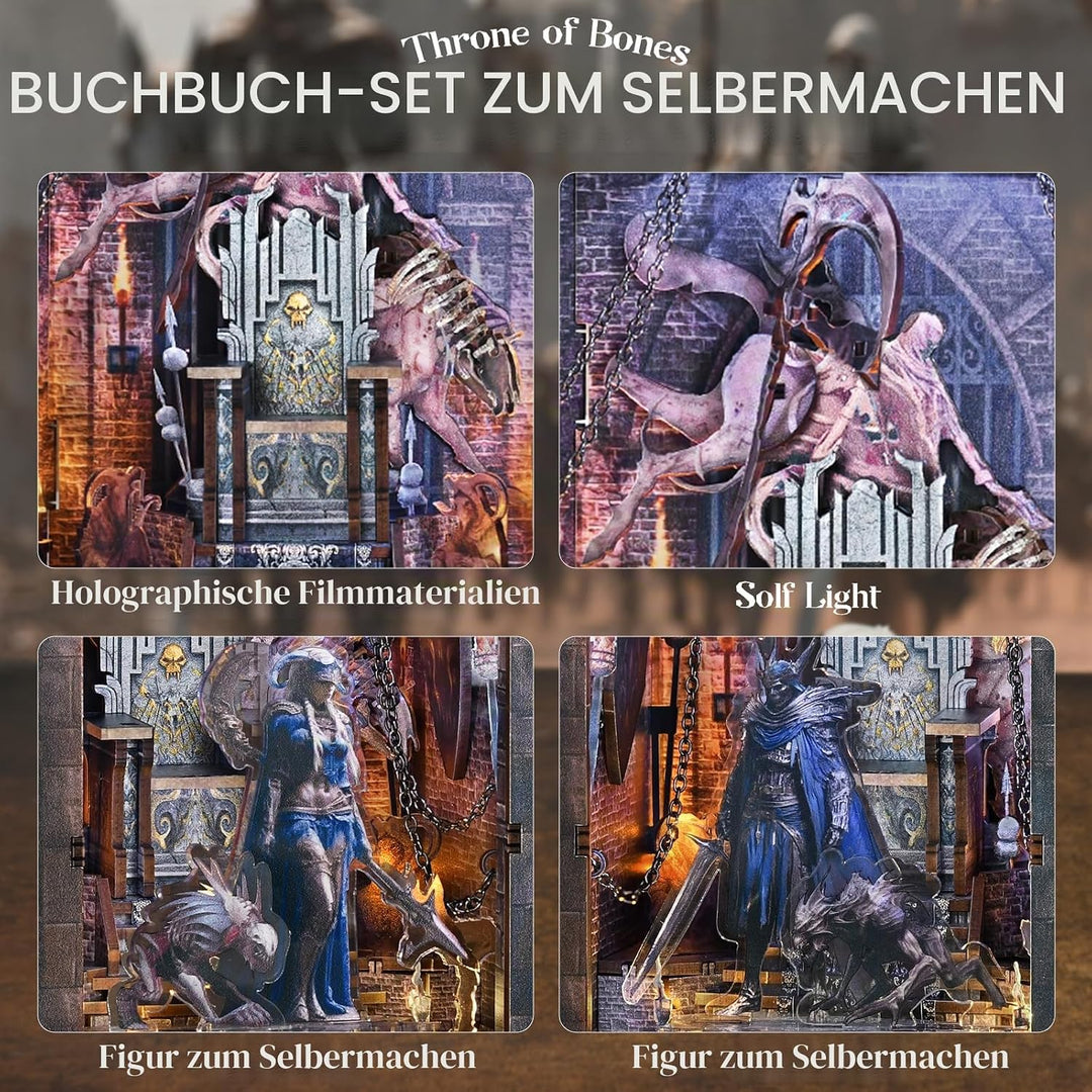 MiniCity Book Nook Kit – DIY Puppenhaus Häuser, Miniatur Haus Selber Bauen für Erwachsene mit LED-Li