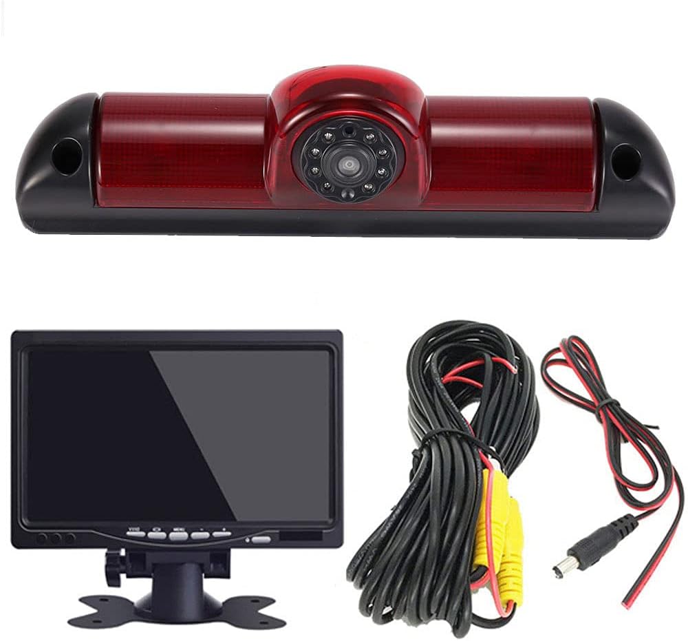 HD Bremsleuchte Rückfahrkamera Set mit 7 Zoll LCD Monitor, Transporter Van Wasserdichte Nachtsicht A