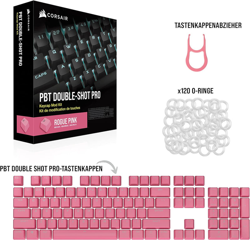 Corsair PBT DOUBLE-SHOT PRO-Tastenkappen-Mod-Kit (Double-Shot-PBT-Tastenkappen, Untere Reihe im Stan